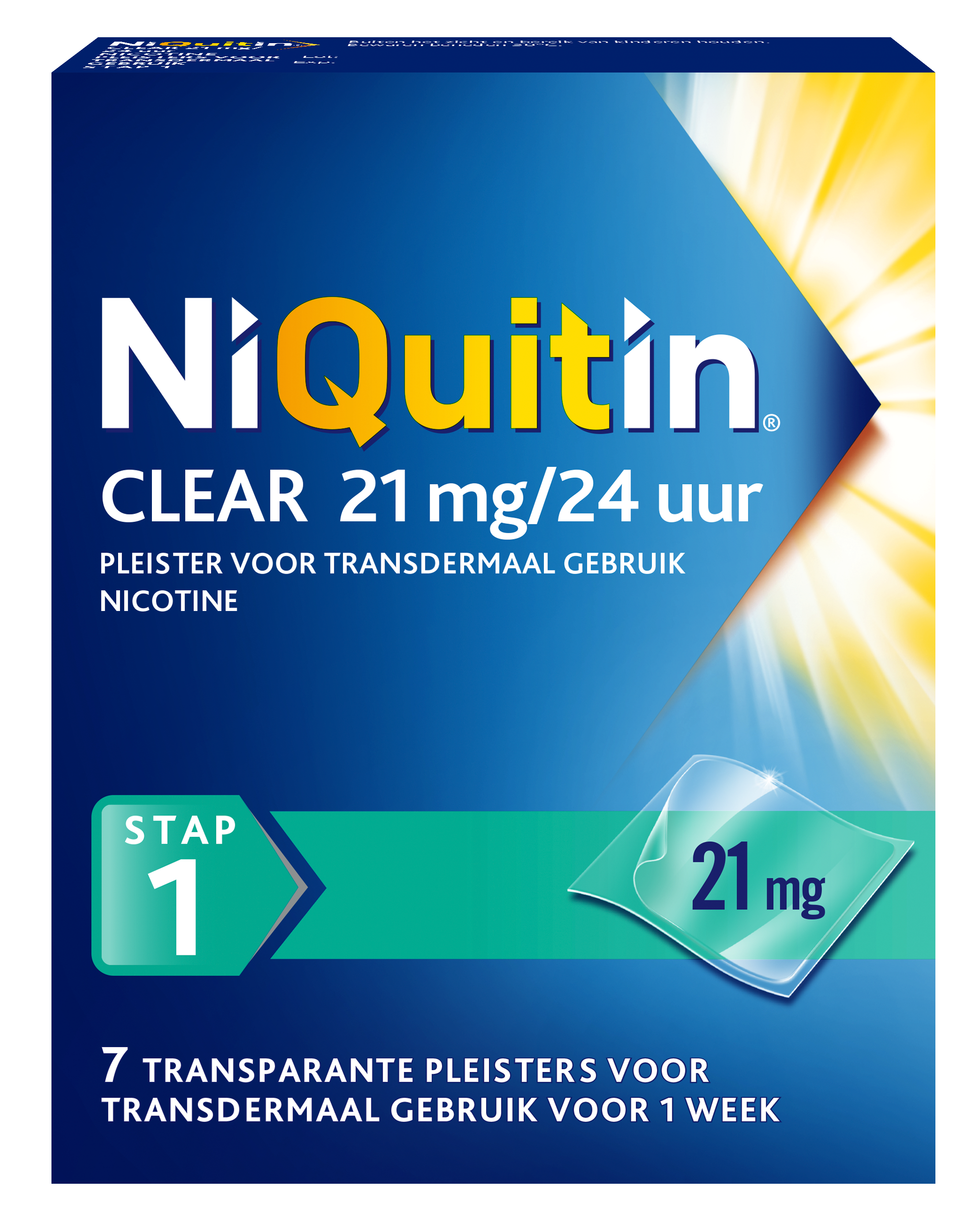 NiQuitin® Transparante Pleister Stap 1 / 21mg
